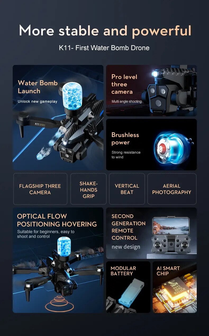 K11 Max Drone RC Quadcopter Wifi FPV 2.4GHz WaterBomb Launcher