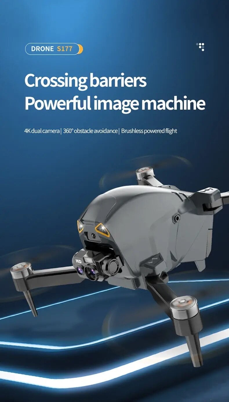 S177Pro Drone 4k Dual Camera Brushless Motor Wifi FPV