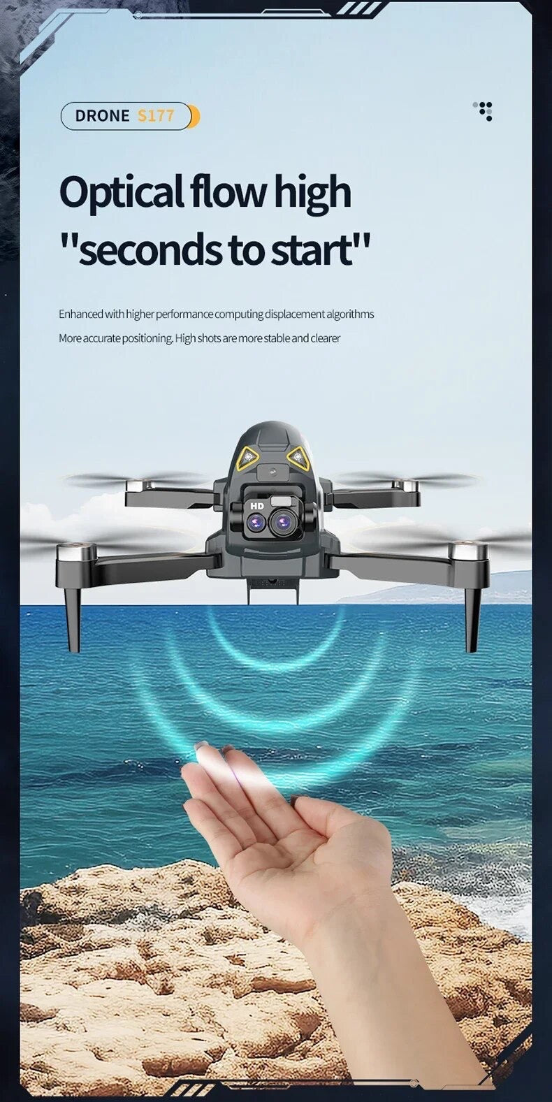 S177Pro Drone 4k Dual Camera Brushless Motor Wifi FPV
