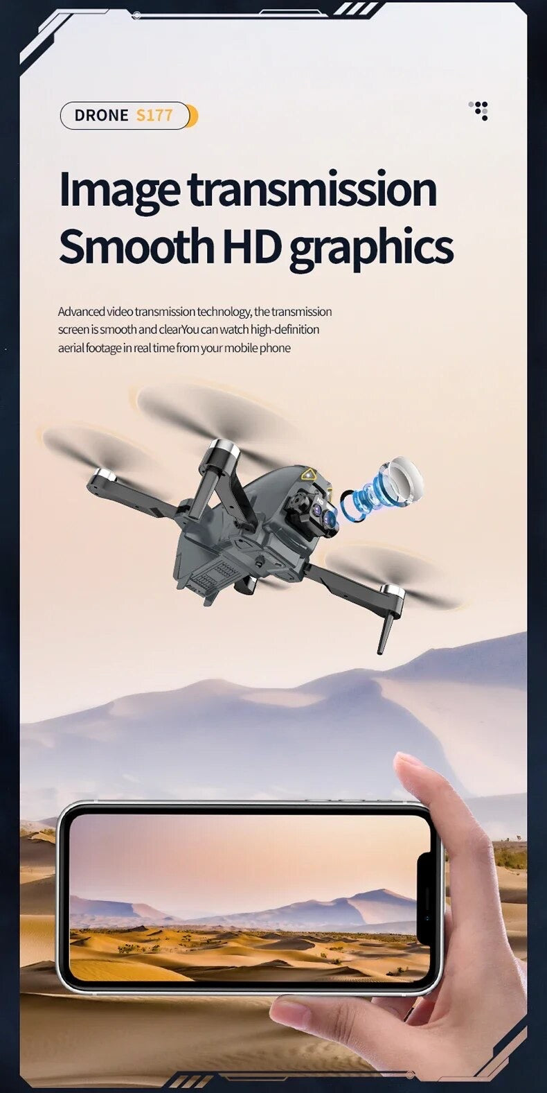 S177Pro Drone 4k Dual Camera Brushless Motor Wifi FPV