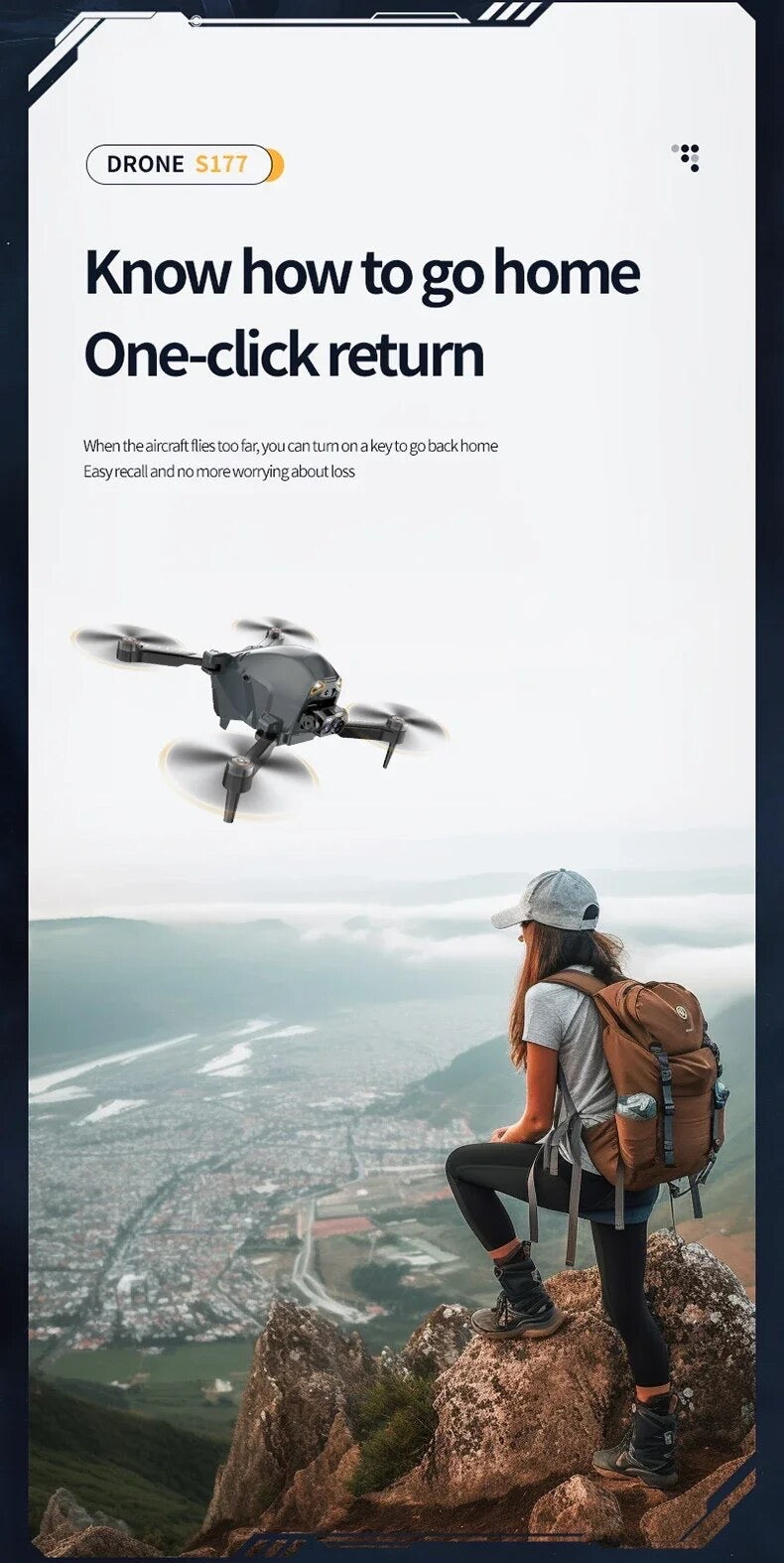 S177Pro Drone 4k Dual Camera Brushless Motor Wifi FPV