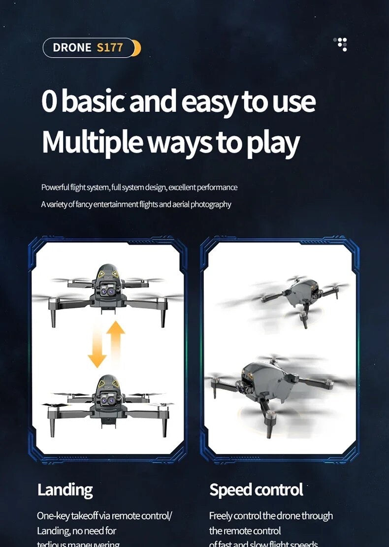 S177Pro Drone 4k Dual Camera Brushless Motor Wifi FPV