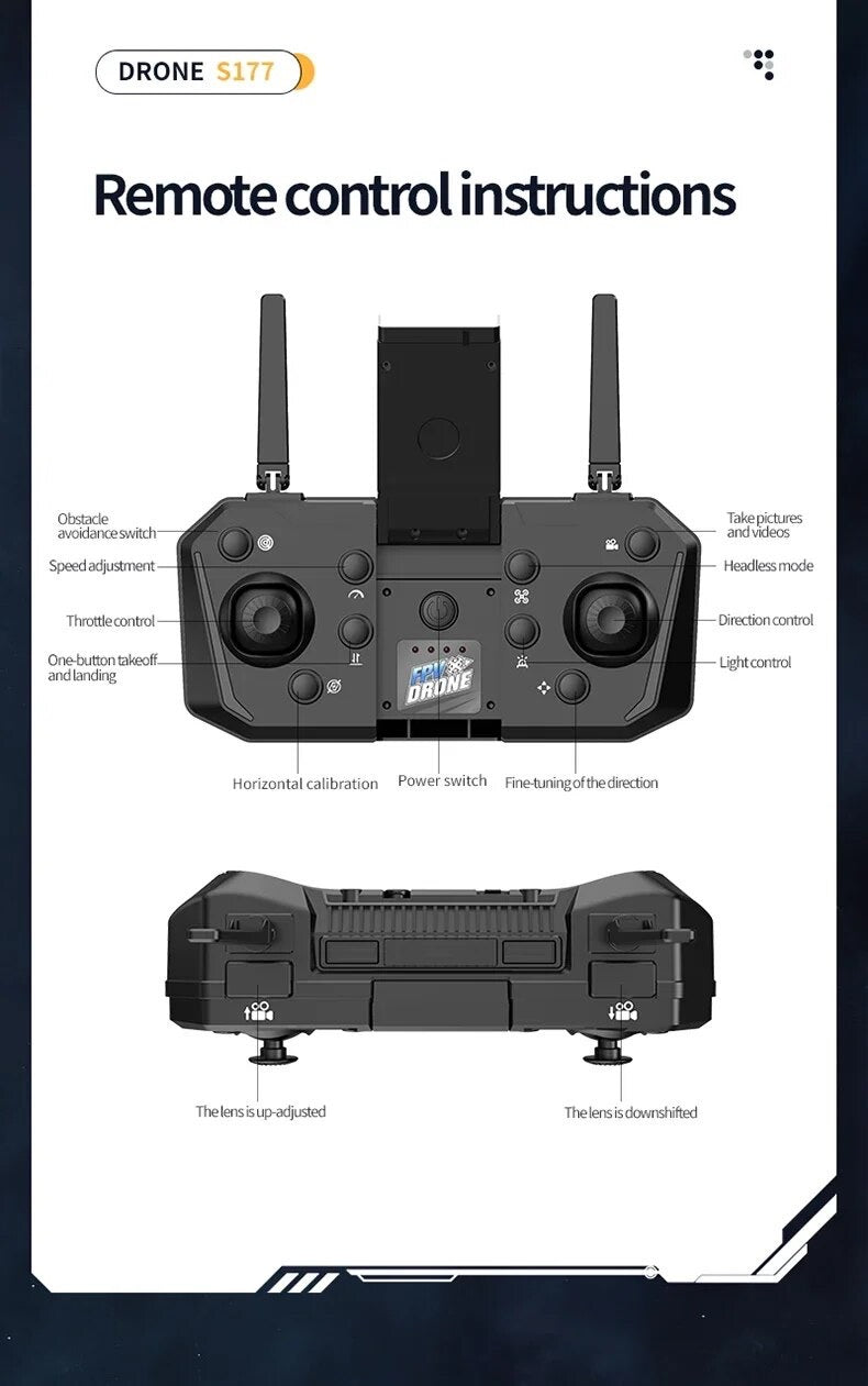 S177Pro Drone 4k Dual Camera Brushless Motor Wifi FPV