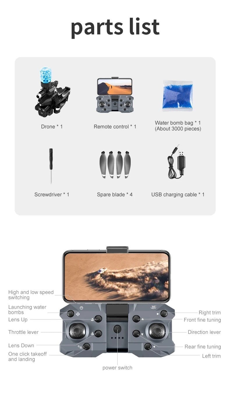 K11 Max Drone RC Quadcopter Wifi FPV 2.4GHz WaterBomb Launcher