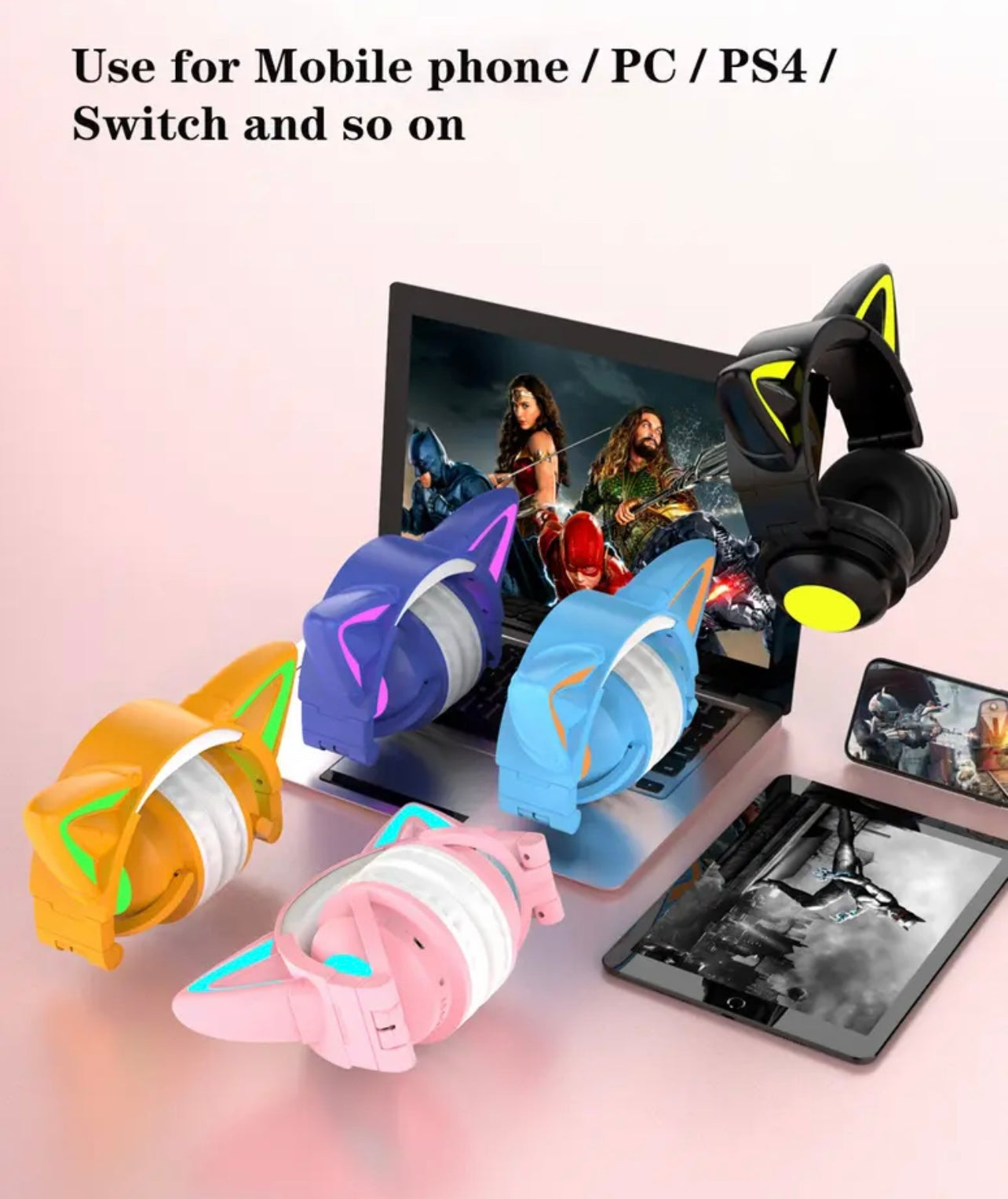 Cat Ears RGB Bluetooth Gaming Headset