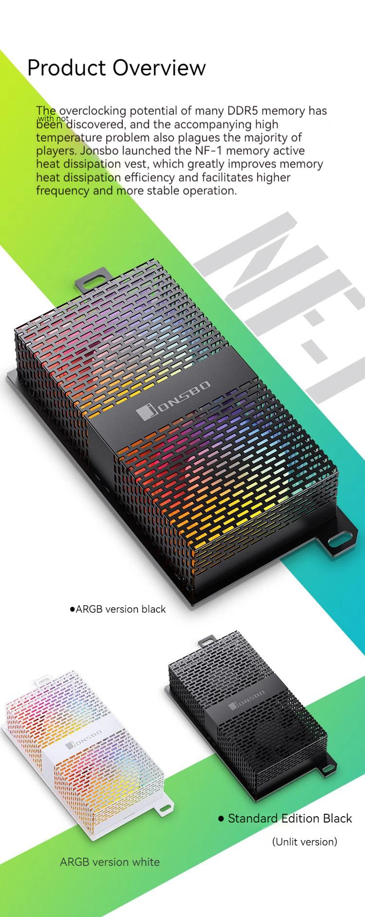 DDR5 DDR4 RAM Memory Cooler Heatsink RGB 4pin 12v