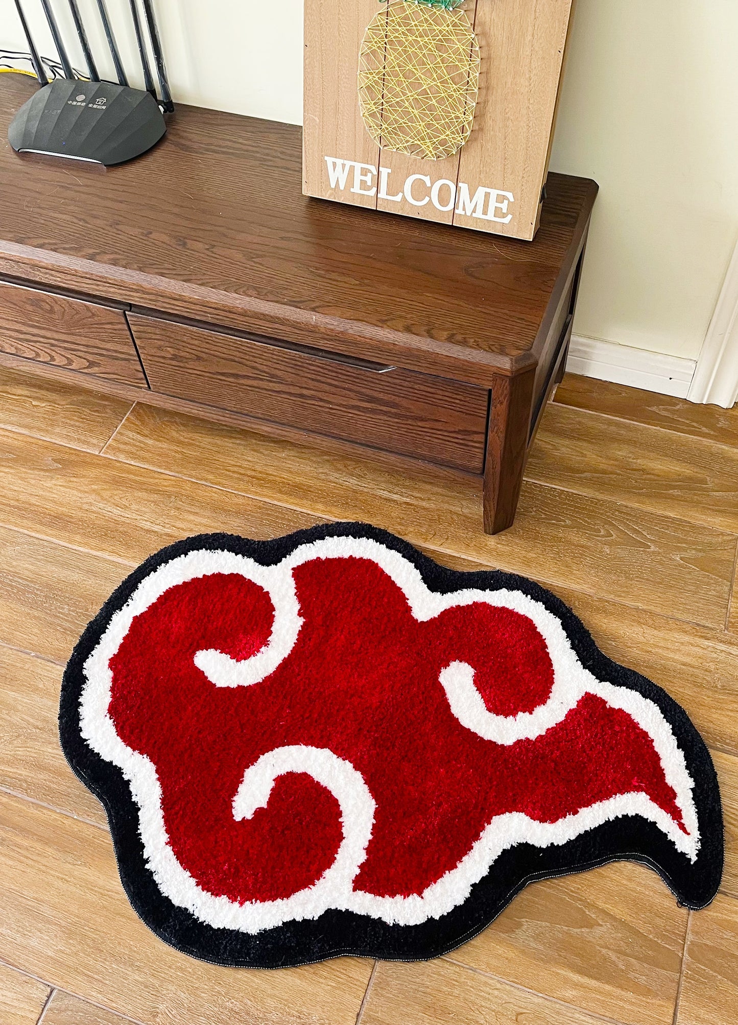Japanese Red Cloud Doormat Mat Anti-Slip Handmade Rug