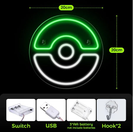 Green Poke Ball LED Neon USB Light