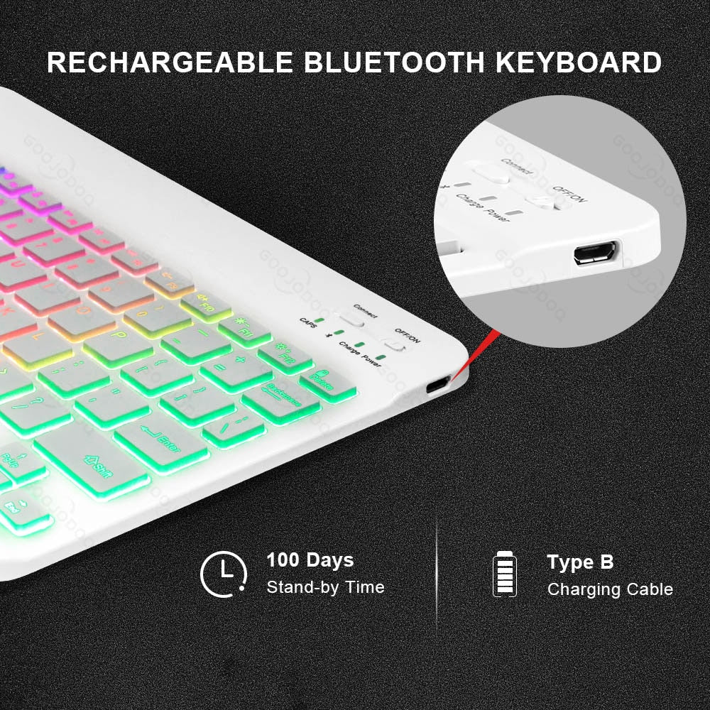 10inch RGB Keyboard & Mouse Combo For iPad and PC