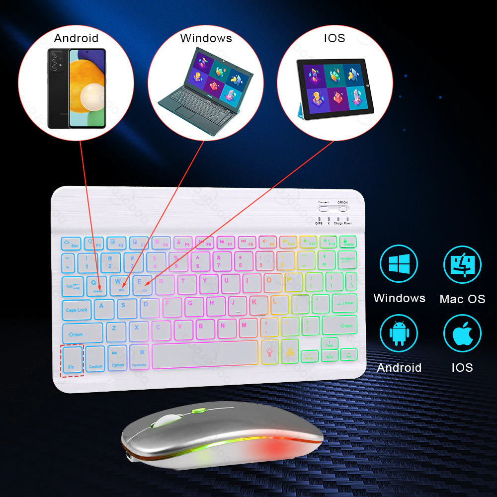 10inch RGB Keyboard & Mouse Combo For iPad and PC