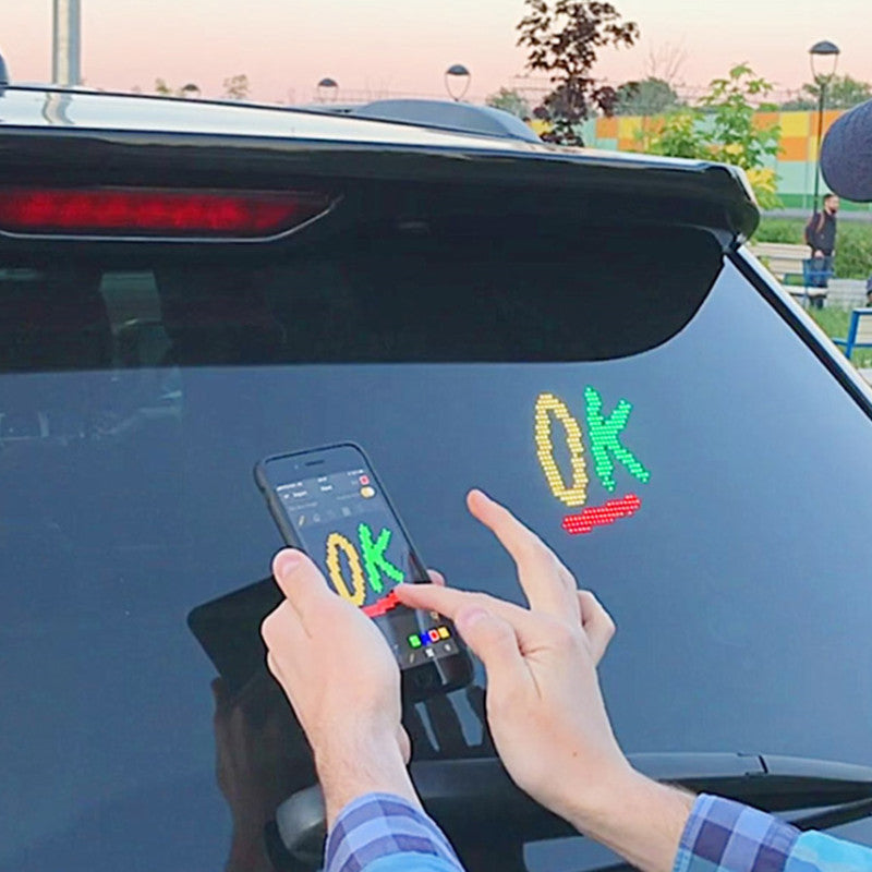 Car LED Display Screen APP Remotely Control GIF Programmable Message