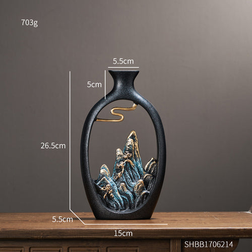 Decorative Vase Small Rockery Zen Study Office Resin