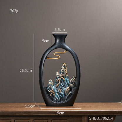 Decorative Vase Small Rockery Zen Study Office Resin
