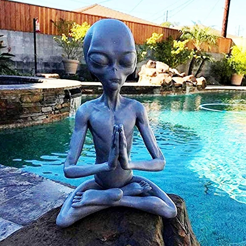 SHHH! Meditating Alien Statue