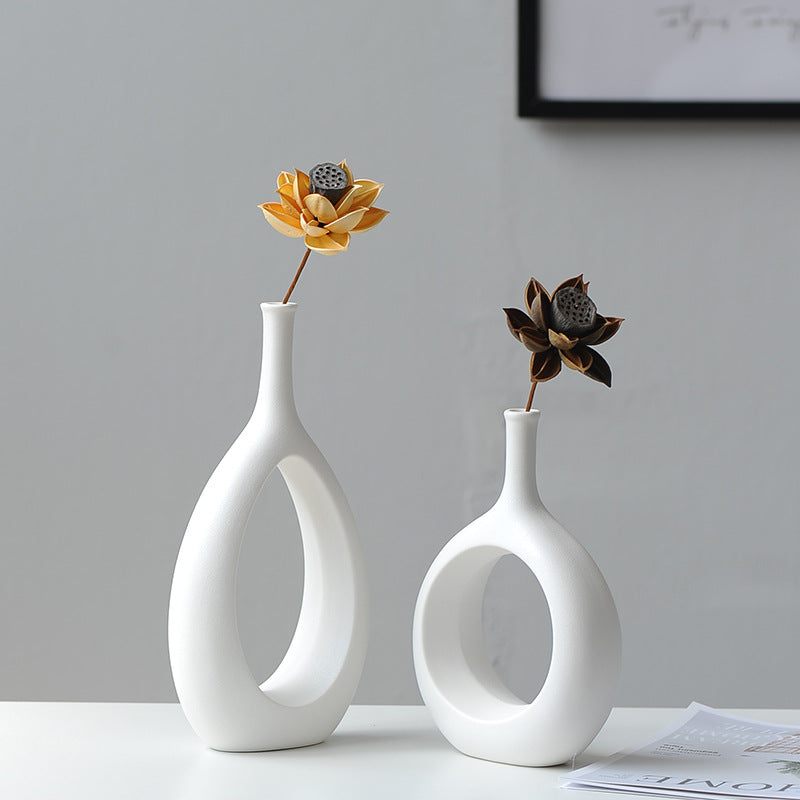 Nordic Creative White Ceramic Vase